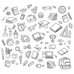 Back to school and education doodle elements