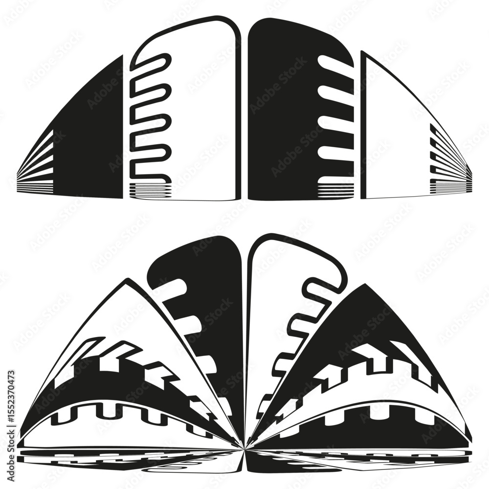 Poster decorative shape set. abstract border elements. pointed pattern vector. textured graphic illustratio