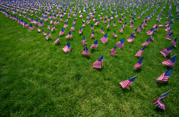 US flag background. American flag waving. Celebration on 4th of July. Independence Day. American...
