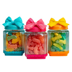 Sweet jelly beans in a glass jar