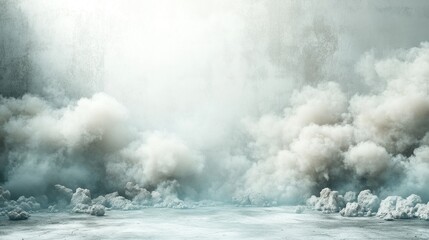 Obraz premium Abstract Smoke and Rock Formation Against Textured Wall