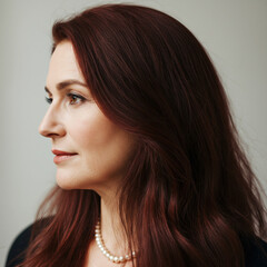 Fototapeta premium profile portrait of a middle-aged woman