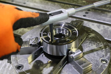 close up of a machining part