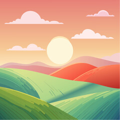 Obraz premium Soft, fluffy vector-style clouds floating in a pastel sky, with a smooth, minimal design ideal for backgrounds, children's themes, or dreamy illustrations.