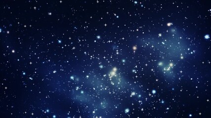 Shooting Stars Night Sky Motion Background, Twinkling blinking stars in sky with glimmer shine, dark blue background loop,Cosmic starry sky with twinkling stars.Starry night, glowing shinning stars. - Powered by Adobe