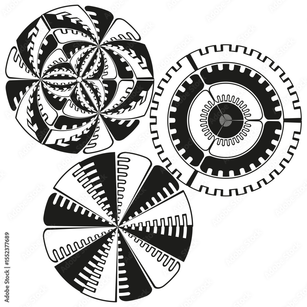Poster circular pattern set. abstract ring elements. concentric shape vector. modern graphic illustration.