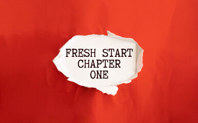 Text sign showing Fresh Start Chapter One.