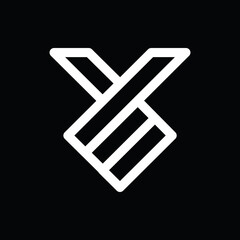 the logo consists of monogram the letter Y and m. Abstract, outline and elegant.