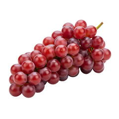 Fototapeta premium A cluster of ripe red grapes on white or transparent background with visible stems