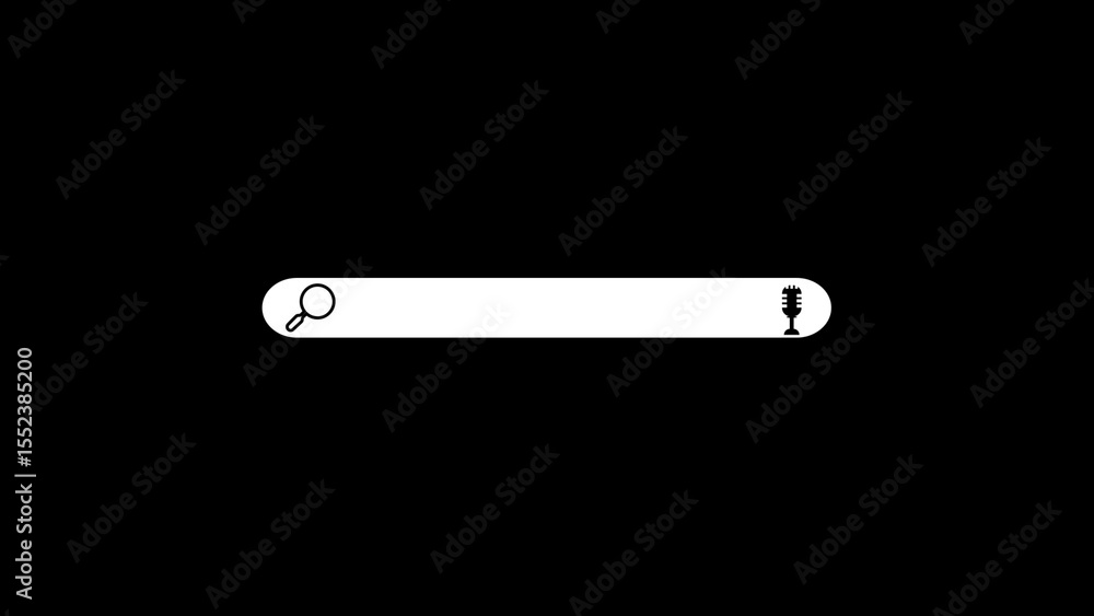 Aufkleber vector illustration of a search bar featuring magnifying glass and microphone icons set against a bl