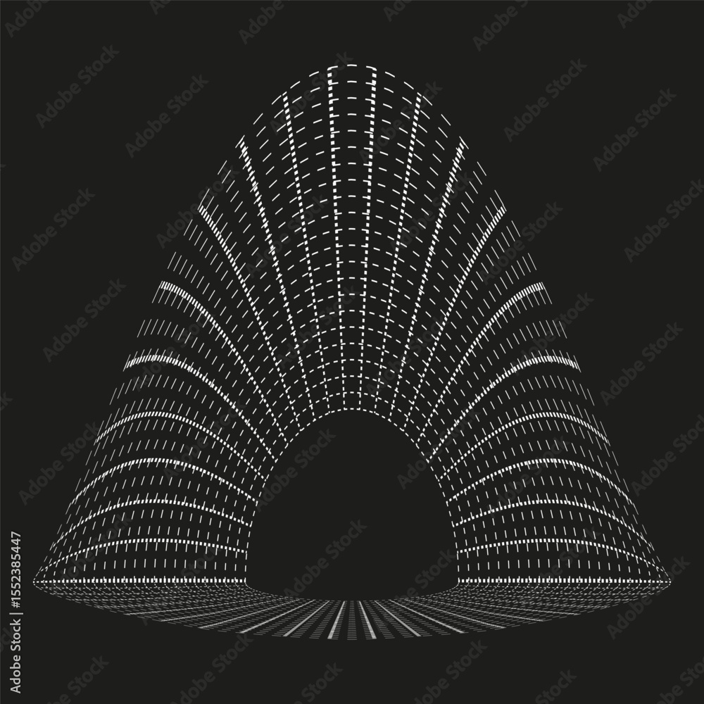 Poster radial ray pattern. abstract fan shape. geometric vector element. dynamic arch illustration.