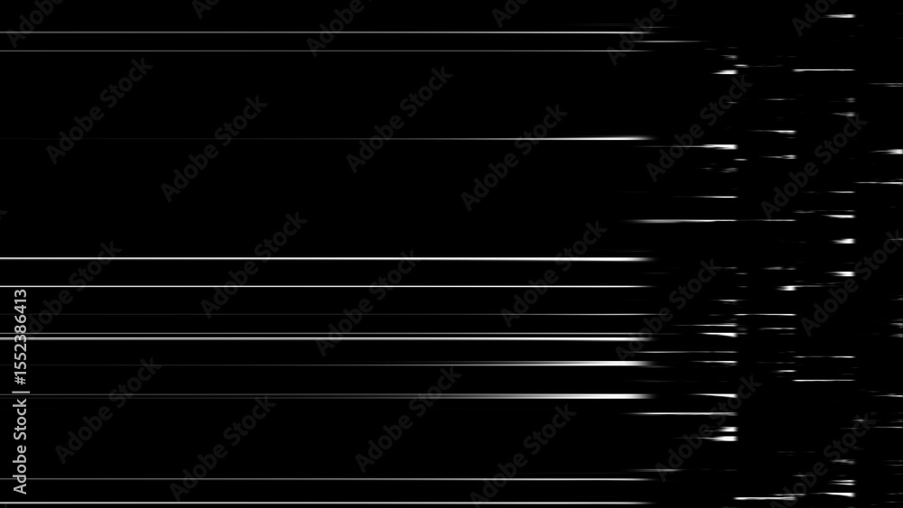 Aufkleber abstract black and white horizontal line art depicting speed and movement with a glitch effect for c