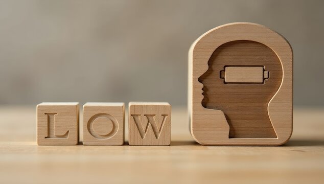 Business Performance Decline: Drained Workforce Concept. Suitable for use in content related to human resources, corporate wellness programs, managing team energy levels