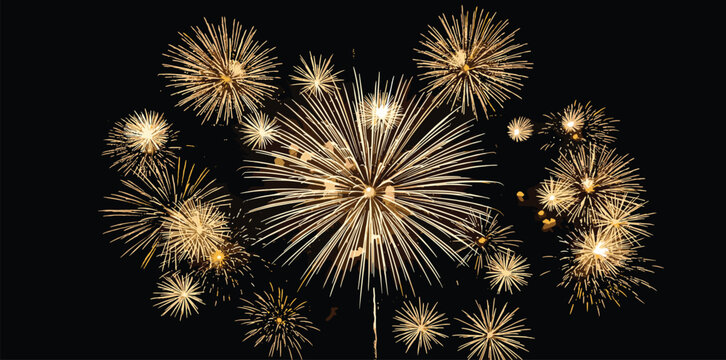 Gold fireworks background