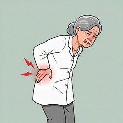 Vector of an Old female in joint pain