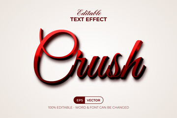 Crush Red Editable Text Effect Luxury 3D Style.