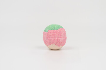 Colorful Bath Bomb on White Background – Minimal Spa Concept