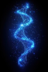 Fototapeta premium Glowing Blue Network Structure on Black Background