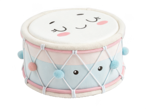 Soft baby toy drum png plush baby drum toy png infant musical toy png toddler soft drum instrument png colorful baby learning toy png transparent background image