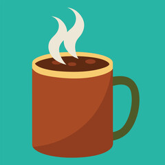Hot Chocolate Green Mug Vector 