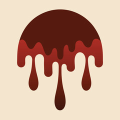 Melting Chocolate Drip vector illustration of chocolate drops