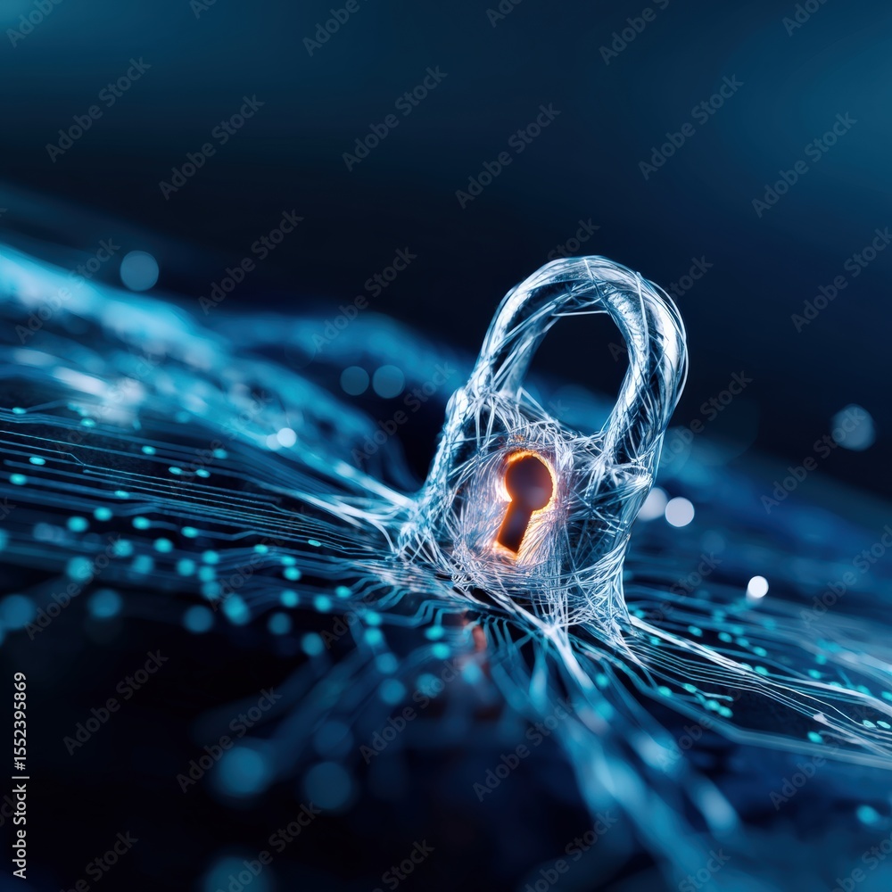 Aufkleber cybersecurity measures to protect data digital realm conceptual image virtual environment close-up v