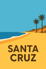Obraz premium Santa Cruz Peaceful Beach at Dusk.eps