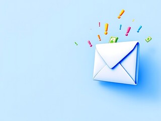 3D envelope with green cash inside and exclamation marks. Perfect for illustrating payment, bonuses, finance apps, salary notifications, or online transaction messages