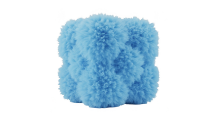 3d Abstract of a Fluffy Blue Cube Cloud on Transparent Background