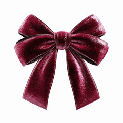 Sparkling Burgundy Velvet Bow - Elegant Festive