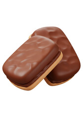 Obraz premium 3d Render of Chocolate Cookies Sandwich with Transparent Background