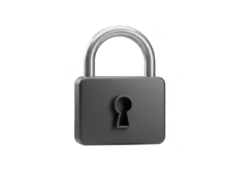 3d Rendered Isolated Padlock Demonstrating Digital Security on Transparent Background