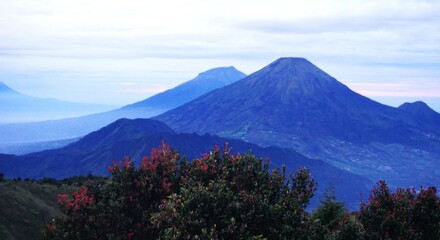 beautiful view of mount sindoro central java indonesia