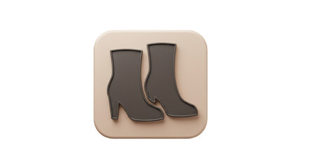 3D Render Shoes Boots Clothing Accessory Fashion Heel Isolated Icon