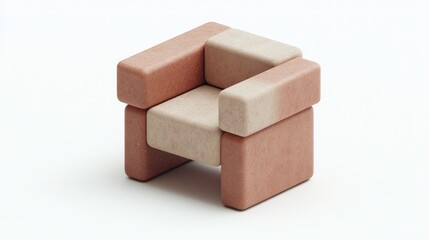 Modern Minimalist Chair Made of Blocks