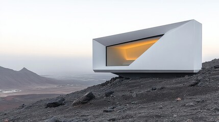 Modern Structure on Mountain Peak