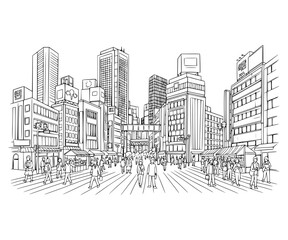 Line Art of Akihabara, Tokyo
