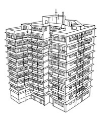 Line Art of Chungking Mansions, Hong Kong