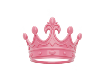 3D Rendering Pink Crown Royal Jewelry on Transparent Background