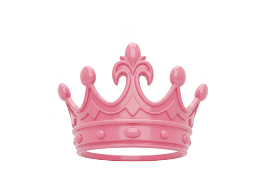 3D Rendering Pink Crown Royal Jewelry on Transparent Background