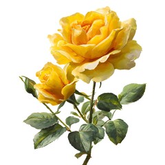 bright yellow rose, generation AI 