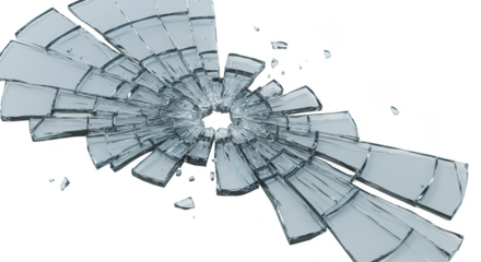 Abstract Transparent Background White Geometric Fractured 3d Explosion