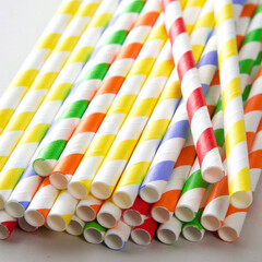 colorful cocktail straws in a glass