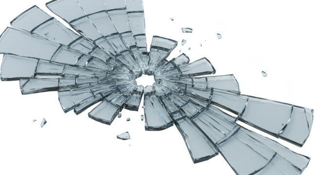 Abstract Transparent Background White Geometric Fractured 3d Explosion