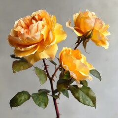 bright yellow rose, generation AI 
