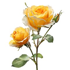bright yellow rose, generation AI 