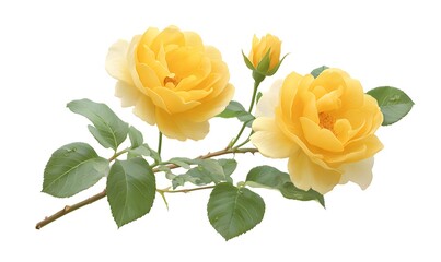 bright yellow rose, generation AI 