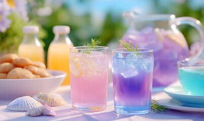 Mermaid themed tea party, generation AI 