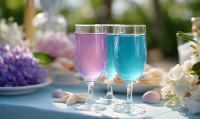 Mermaid themed tea party, generation AI 