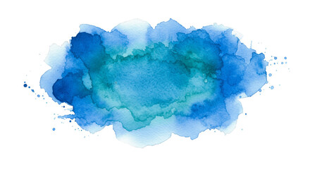 Blue Watercolor Stain Blob Spot Paint Texture Abstract Illustration